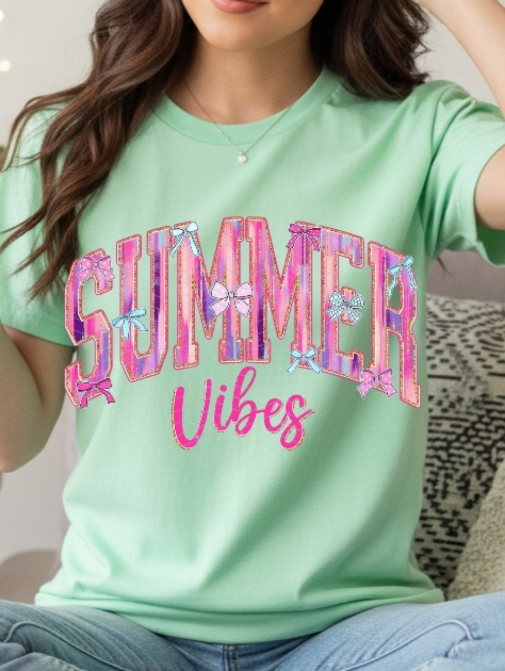 Summer Vibes Mint Graphic Tee